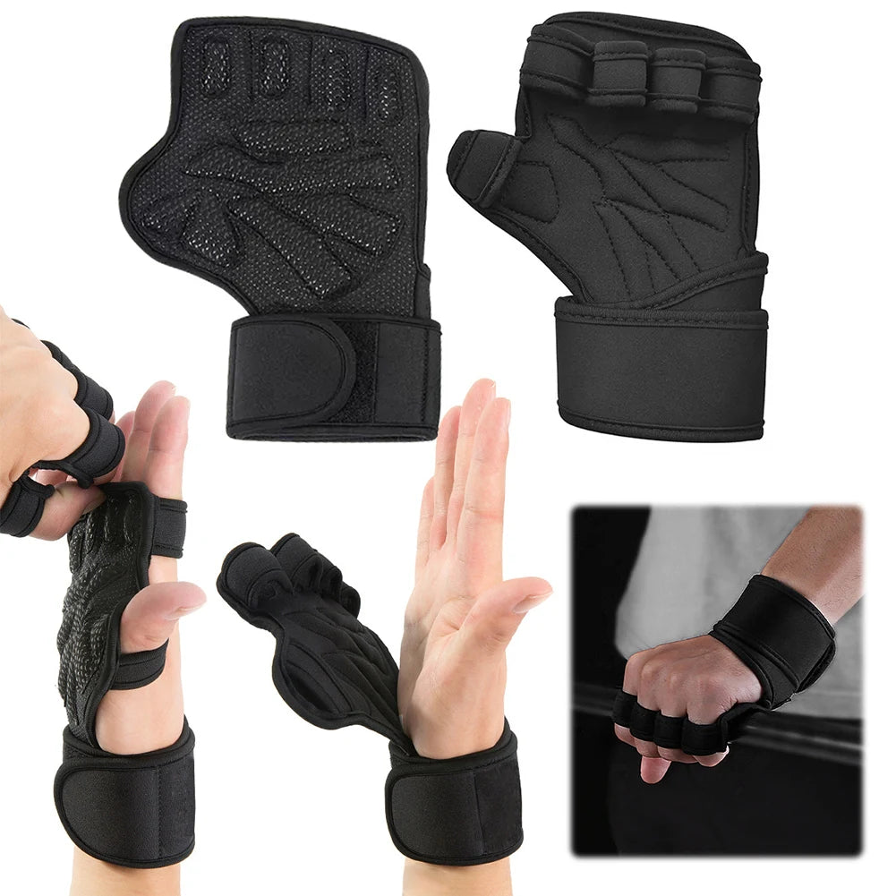 1-4Pairs Weight Lifting Training Gloves with Wrist Support Workout Gloves Adjustable Neoprene Gym Gloves Non Slip for Men Women