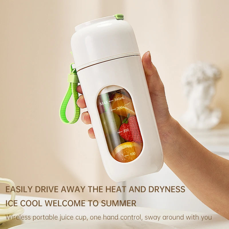 USB rechargeable portable electric juicer, 350ml, 12 blades, detachable, easy to clean, can be used for smoothies, milkshakes