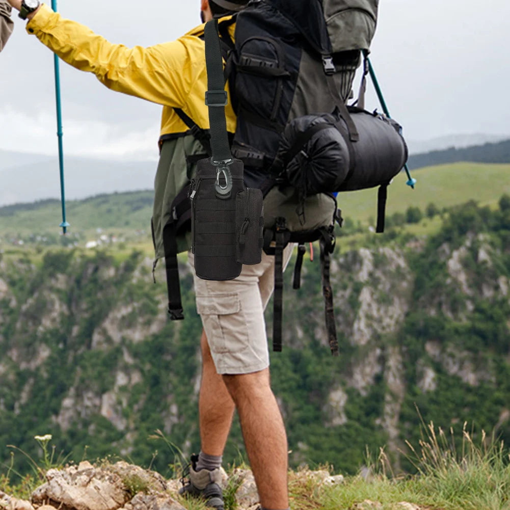 Water Bottle Holder with Phone Pocket Water Bottle Pouch Holder with Adjustable Strap Water Bottle Sling Bag Fits Up To 32 Oz