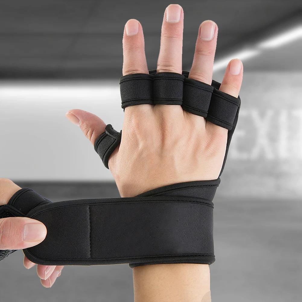 1-4Pairs Weight Lifting Training Gloves with Wrist Support Workout Gloves Adjustable Neoprene Gym Gloves Non Slip for Men Women
