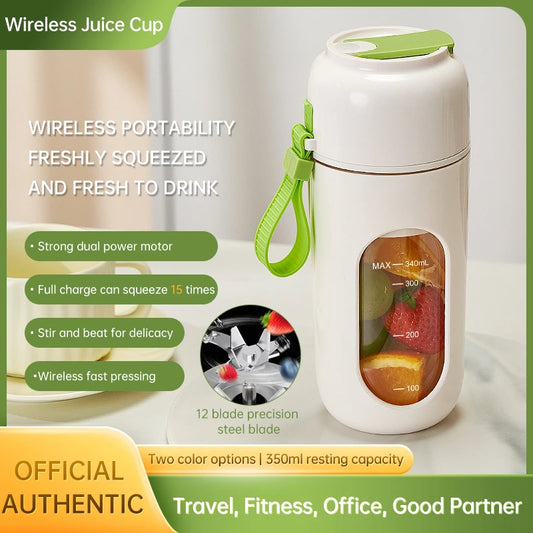 USB rechargeable portable electric juicer, 350ml, 12 blades, detachable, easy to clean, can be used for smoothies, milkshakes