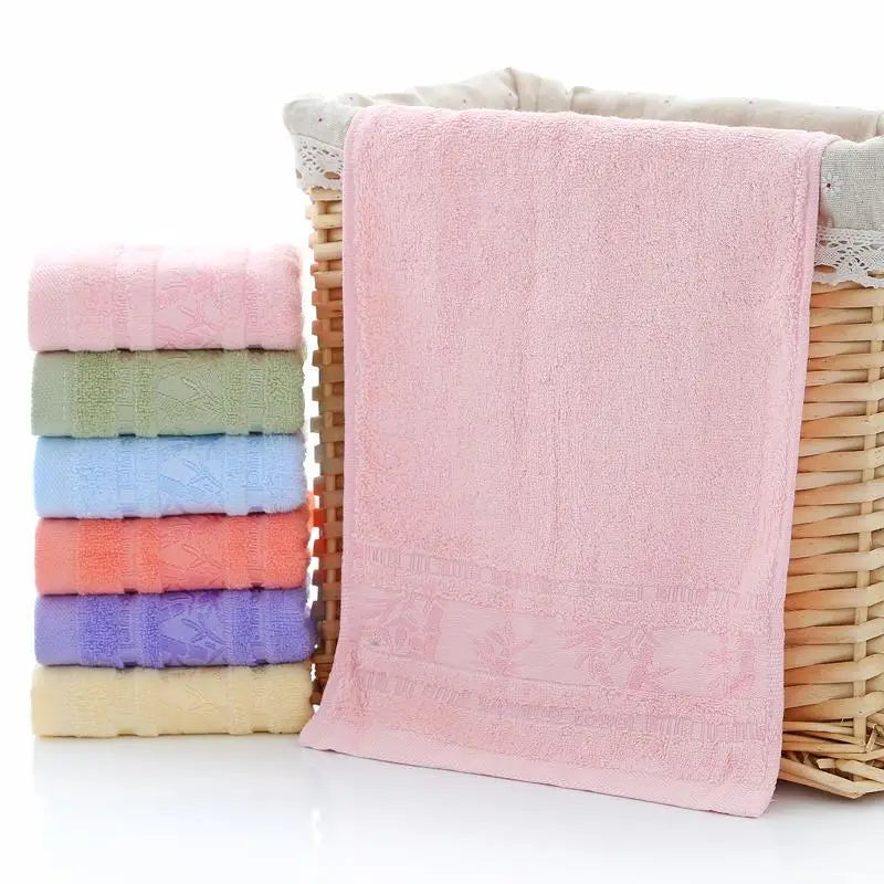 Bamboo Fiber Face Towel Household Bathing Towels Rectangle Good Absorption Soft Towels for Home Bathroom