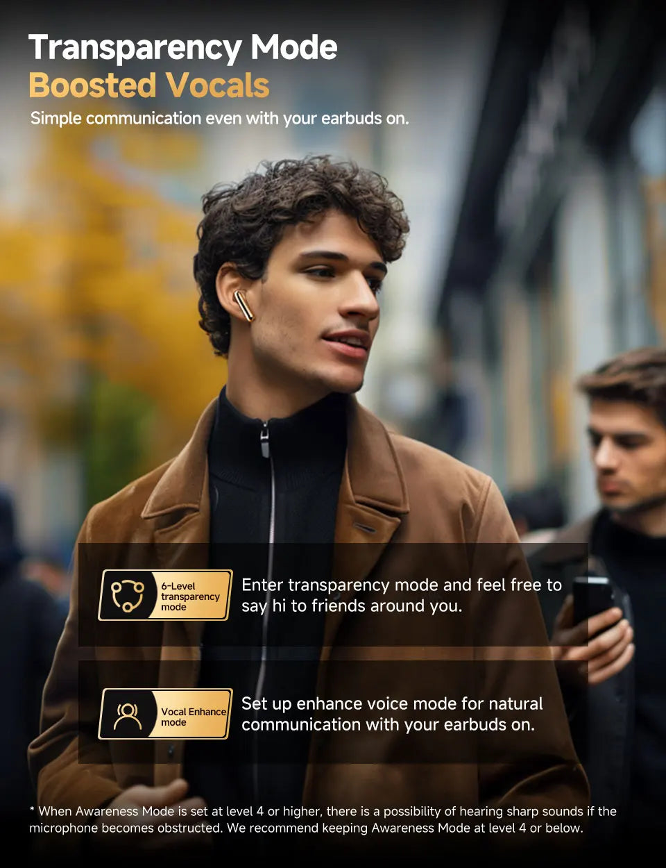 ANC Bluetooth 5.3 Earphones Wireless 46dB Hybrid ANC Hi-Res LDAC Earbuds 6 Mic Headphones 34H in-Ear Detection