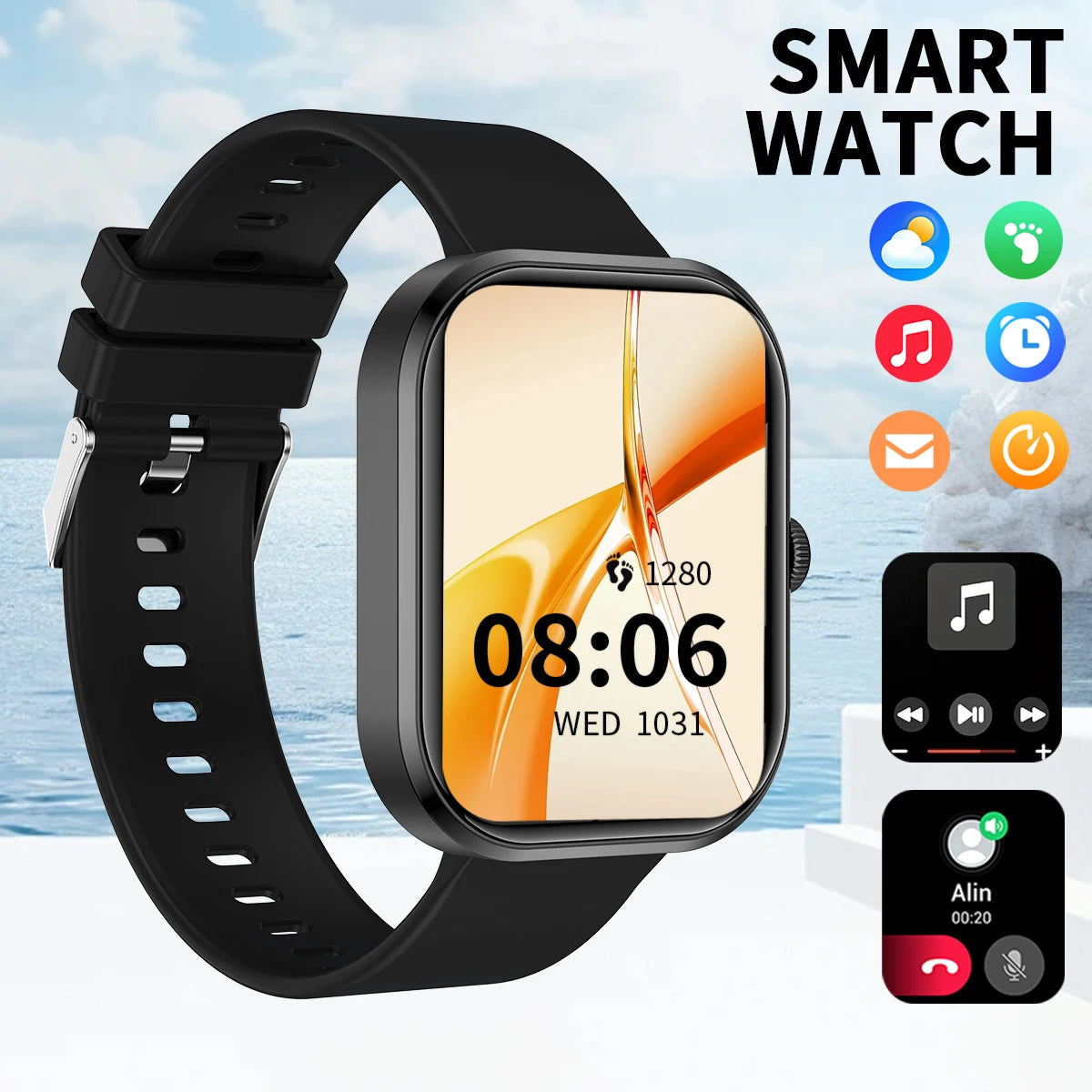 Multifunctional Smart Watch Men Women Bluetooth Connected Phone Music Fitness Sports Bracelet Sleep Monitor Smartwatch