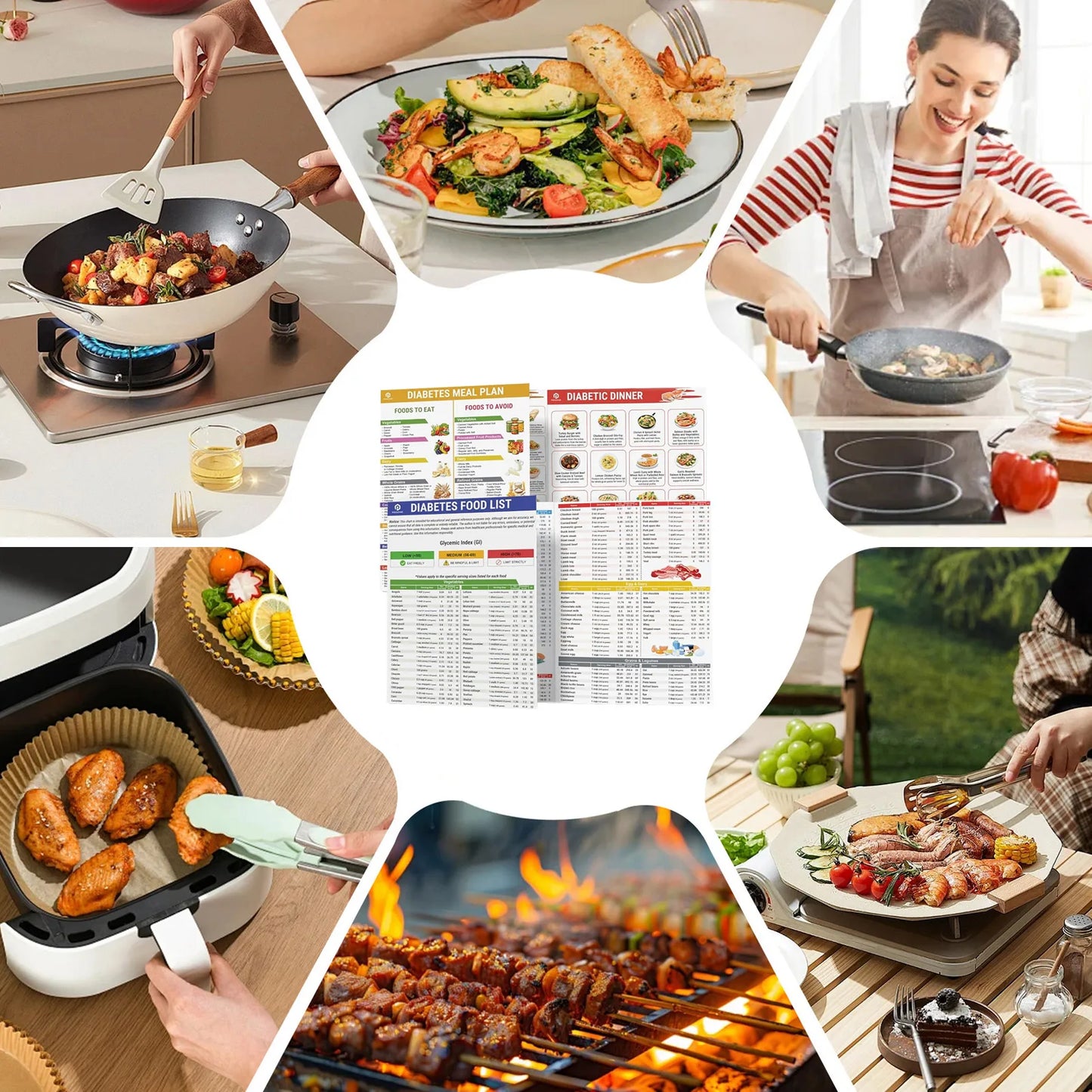 2 Set Diabetes Food List Unframed Serving Size Foods Healthy Grocery Foods Nutrition List Food Guide Laminated Meal Planner