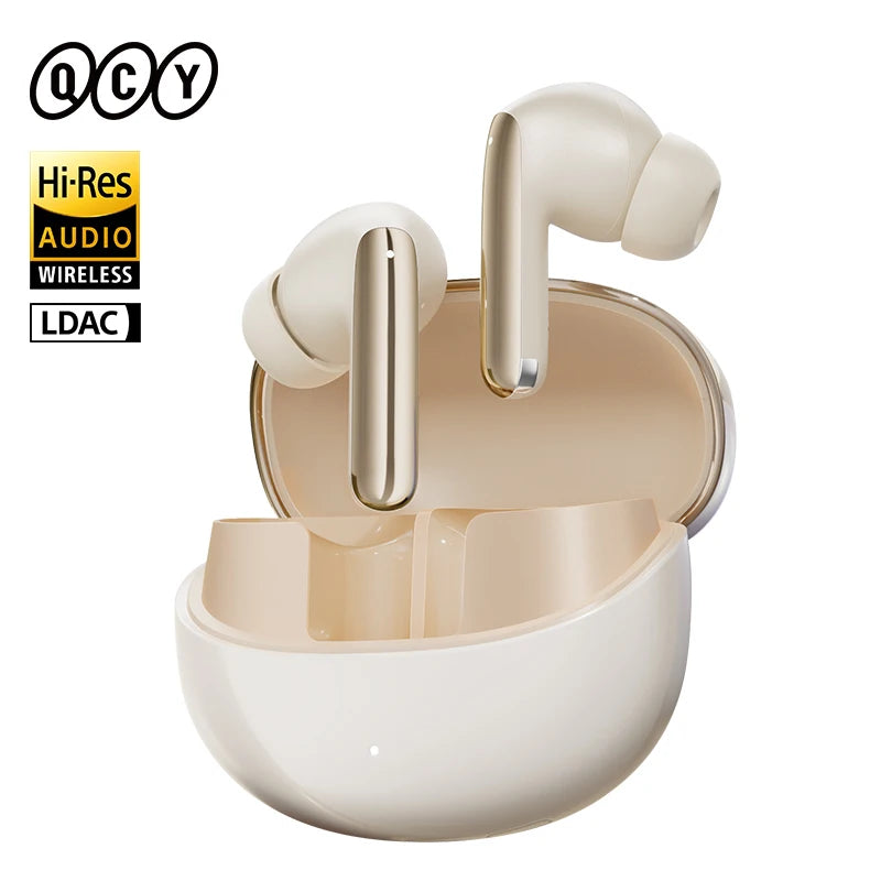 Wireless Bluetooth Earphones 46dB Hybrid ANC Hi-Res LDAC Bluetooth 5.3 Earbuds 6 Mic 34H Playtime
