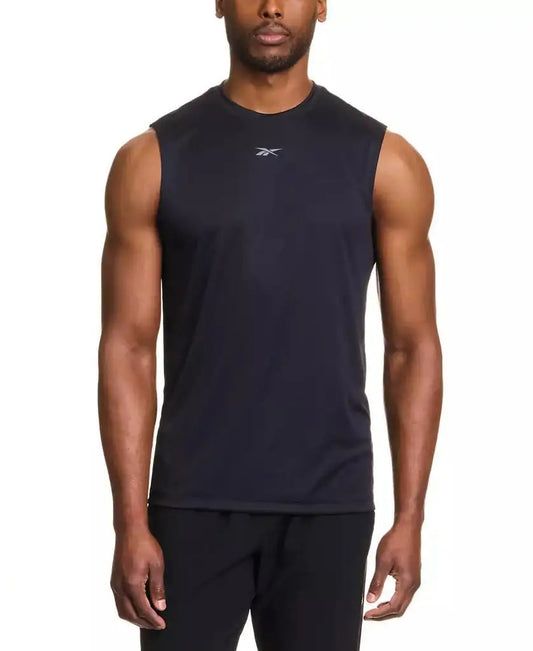 Men's Sleeveless Tank Top Breathable Workout Shirt Fitness Running Sports Black/White