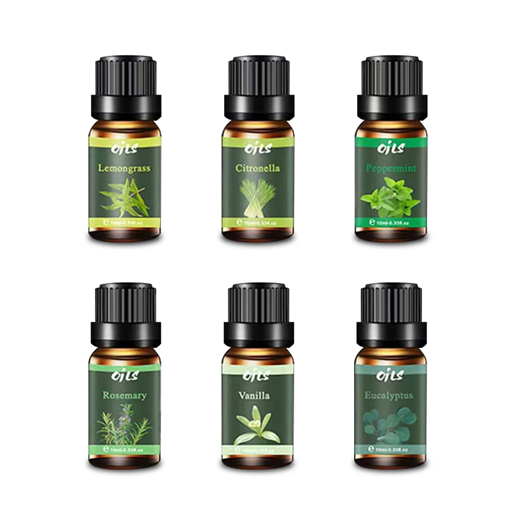 Diffuser For Home 6 piece set of 10ML Aromatherapy essential oil Home Room Fragrance Naturally freshens room diffuser fragrance