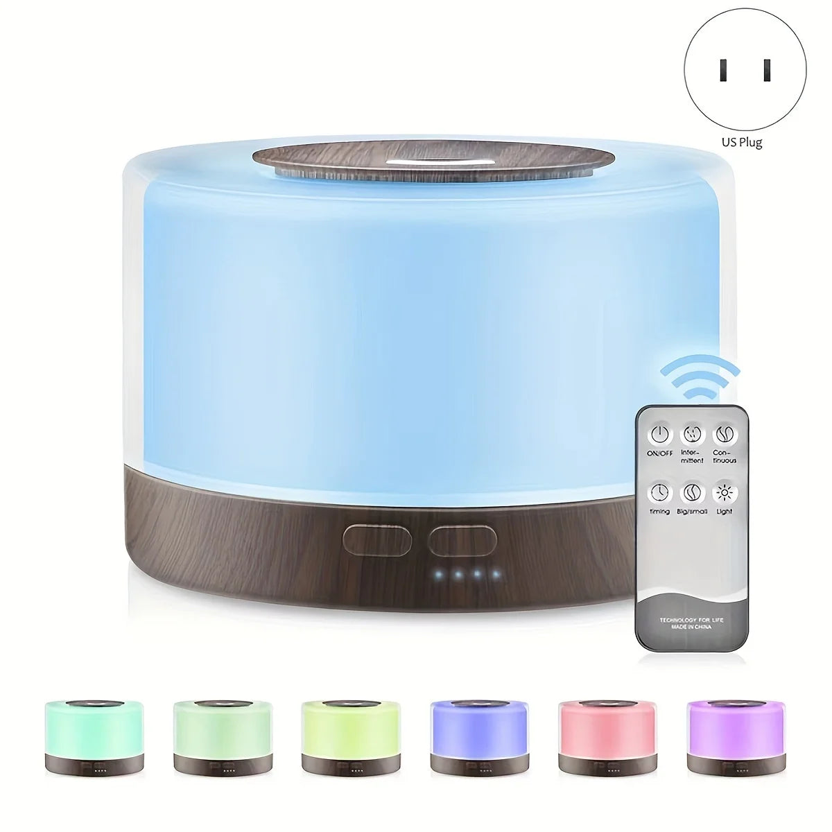 Diffuser Essential Oil Diffuser  Cool Mist Air Diffuser With Remote Control  With USB C Power Cord  4 Timers  7 LED Color Changi