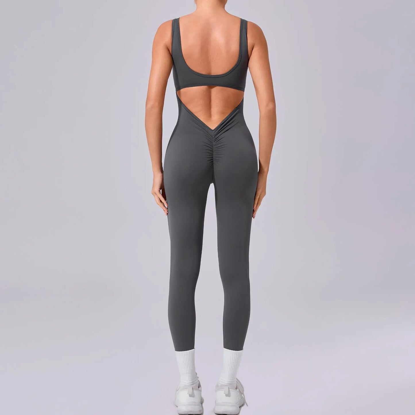 Sexy Back V Jumpsuit Gym Set Women Training Yoga Suit Sportswear Women Sports Jumpsuit Fitness Rompers Stretch Workout Bodysuits