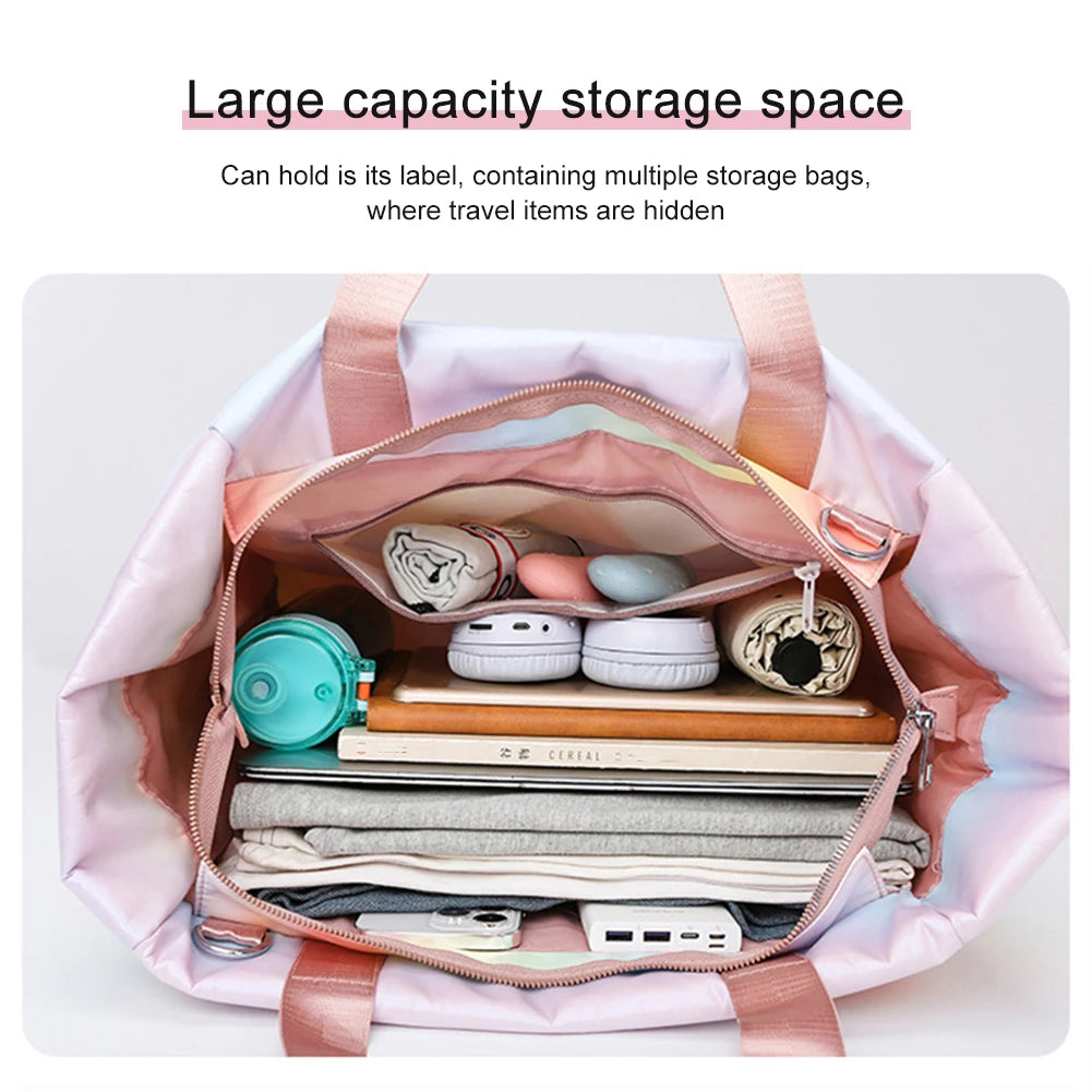 Sports Yoga Bag with Yoga Mat Holder Gym Tote Bag LightWeight Dry Wet Separation with Zipper&Handle Gym Essentials Accessories