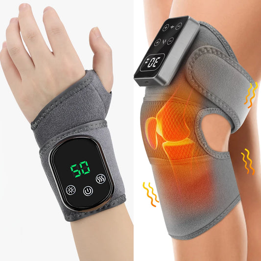 Electric Knee Massager 3 Vibrations 5 Level Hot Compress Shoulder Elbow Massage Support Brace Joint Knee Heating Pad Health Care