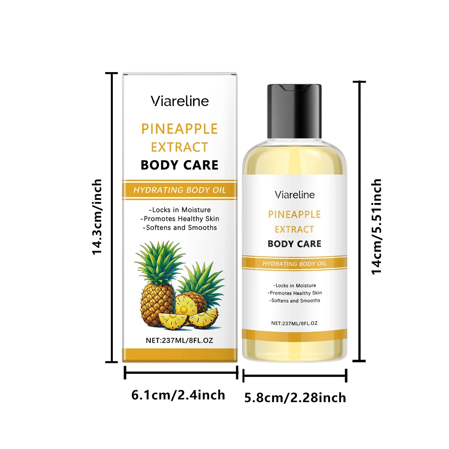 Natural Pineapple Body Care Oil Moisturizing Enhance Roughness Improve Skin Texture Glowing Skin Tone Softening Body Skin Oil