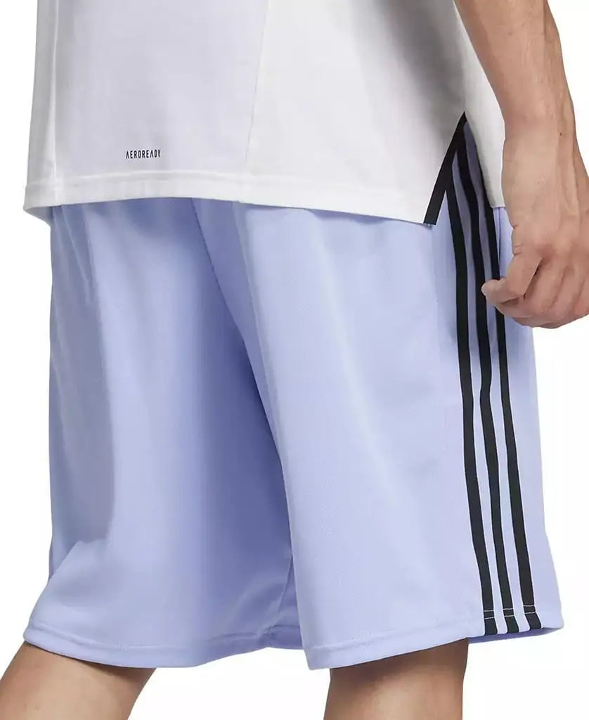 Men's 10 Inch Classic Fit 3-Stripes Breathable  Training Shorts Sportswear Accessories