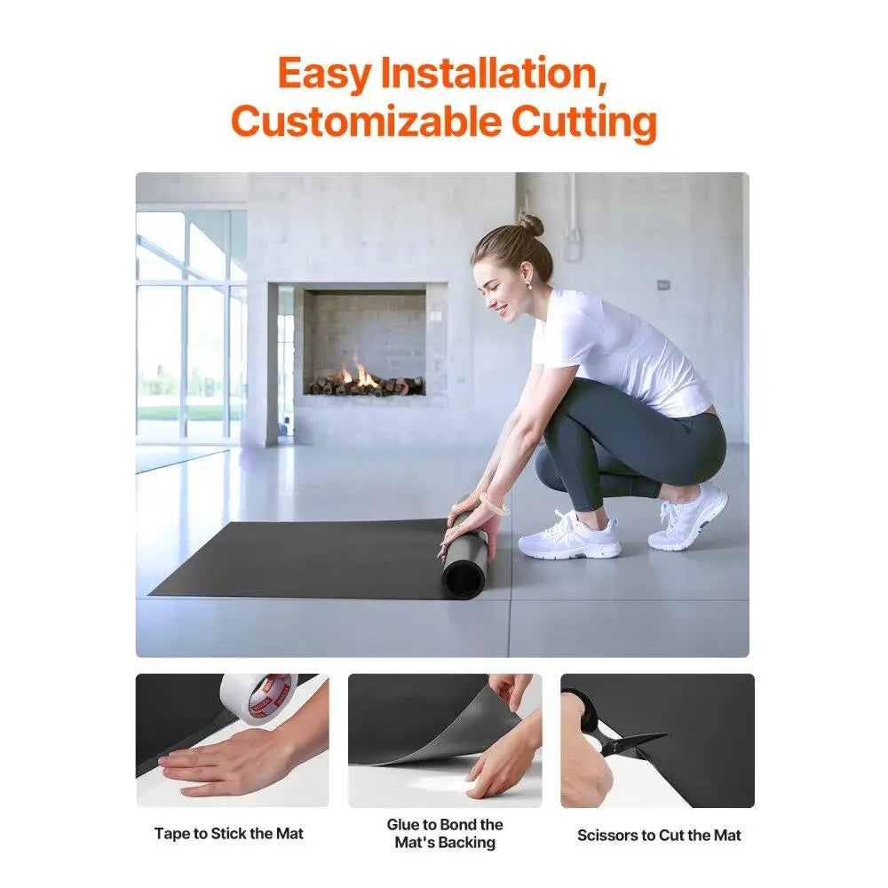 PVC Gym Flooring Mat for Yoga Fitness for pilates 6.6ft x 3ft Exercise Mat