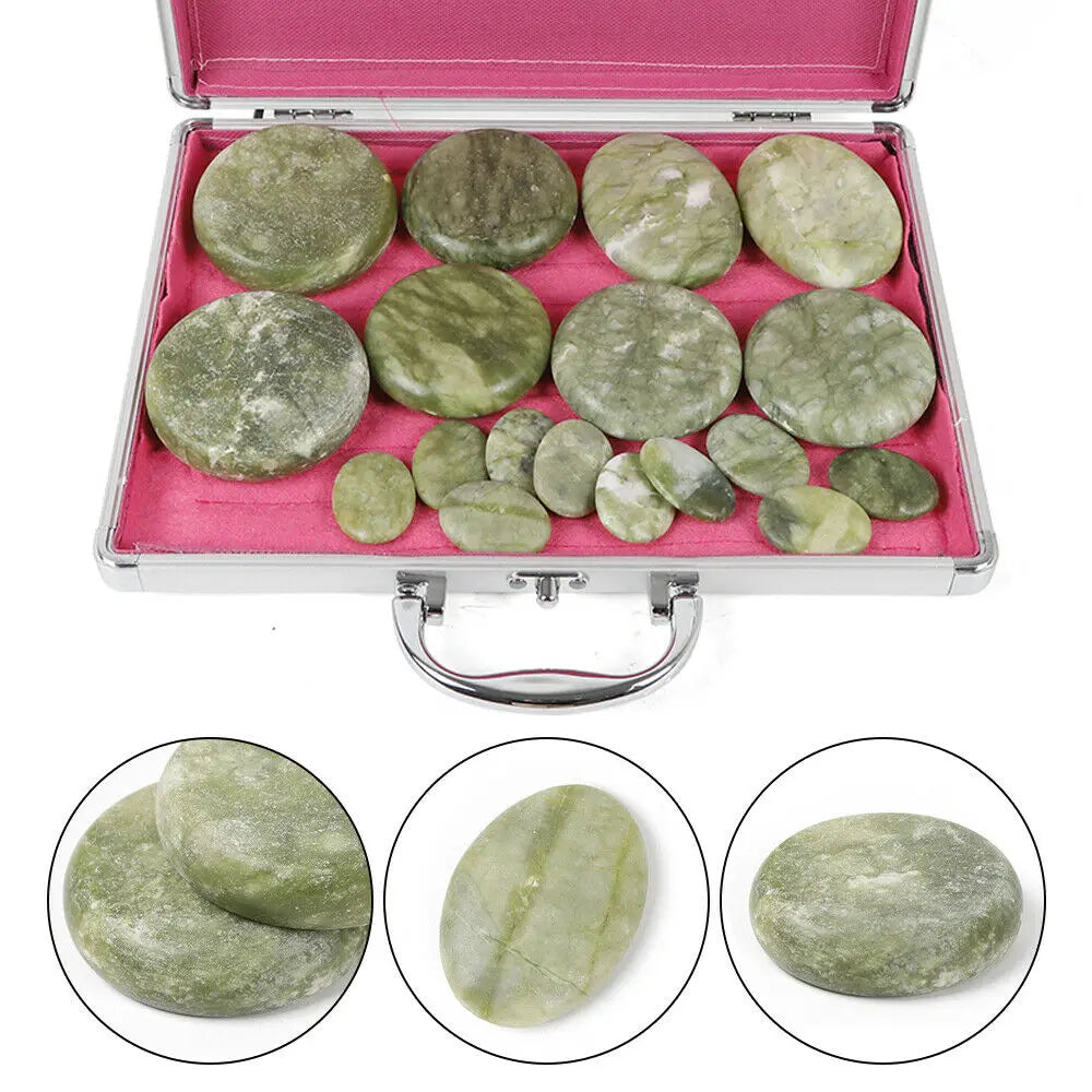 Hot Stones Massage Set 16/20/28Pcs Basalt Hot Stones with Heater Box for Home Salon Professional Relaxing Healing Pain Relief