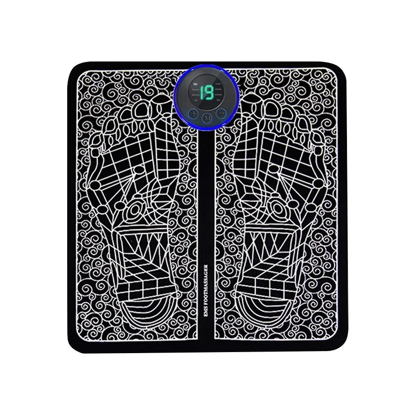 Pulse Foot Massger Sole Massage Pad Current Stimulation 8 Modes 19 Level Relaxation USB Charging Therapy Instrument Foot Spa