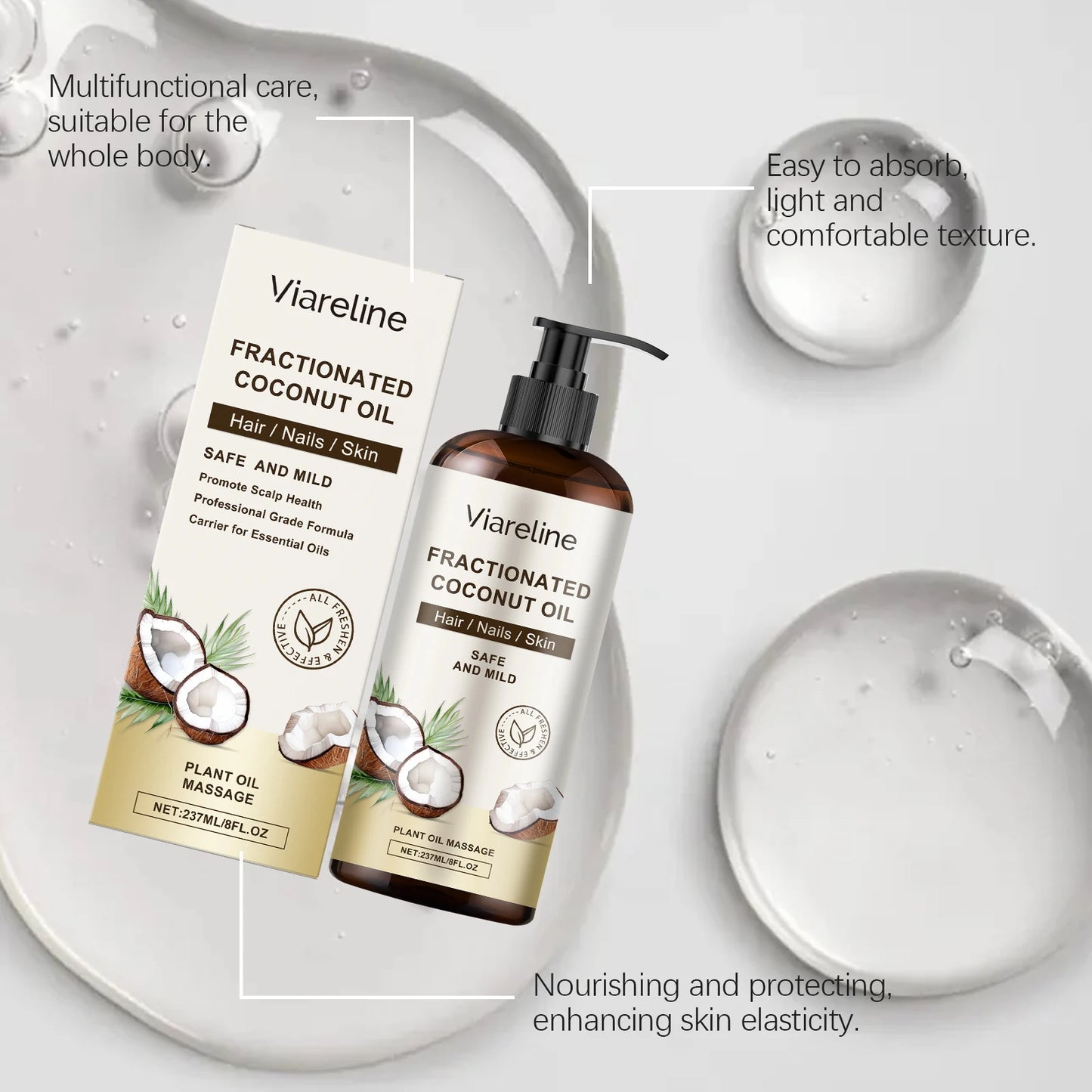 Coconut Body Skin Oil Daily Moisturizing Relief StressNourishing Reduce Roughness Softening Enhance Elasticity Body Essence Oil