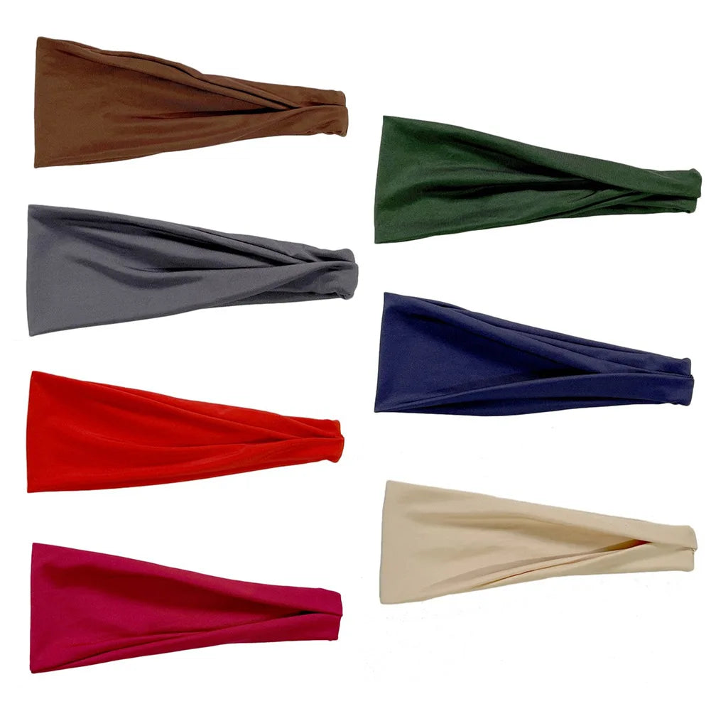 Men Women Fitness Sweatband Elastic Running Quick-Drying Headband Yoga Headband Sweat Bandage for Jog Basketball Running