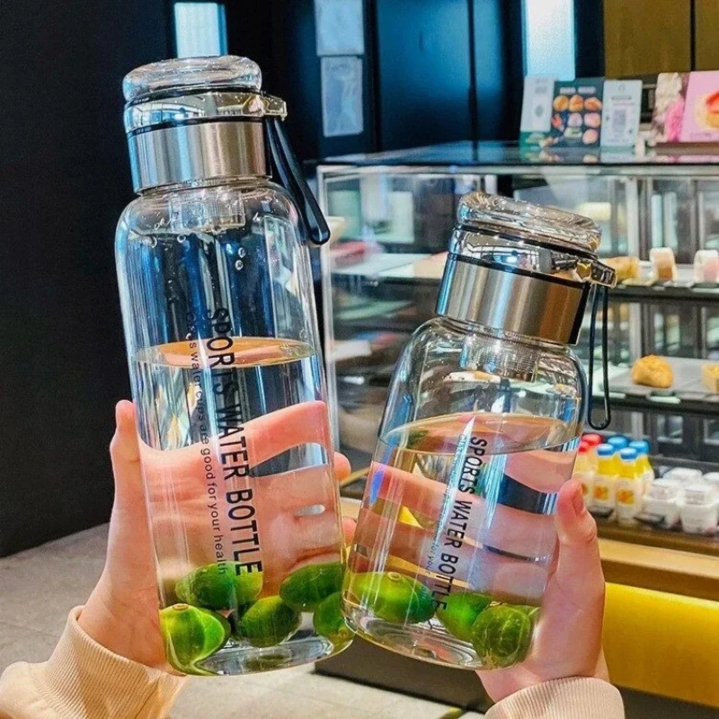Garrafa de água de vidro transparente, 2l, grande capacidade, copo de suco de leite, portátil, à prova de vazamento
2lt. Large Capacity Transparent glass Water Bottle, Milk, Juice, Cup portable, Leak proof Drinkware