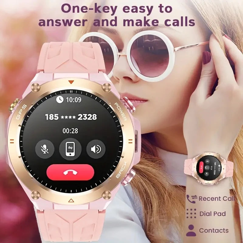 2025 Built-in GPS Women's Smart Watch Bluetooth Call 1ATM Waterpro Military Sports Fitness Tracker Smartwatch for Women