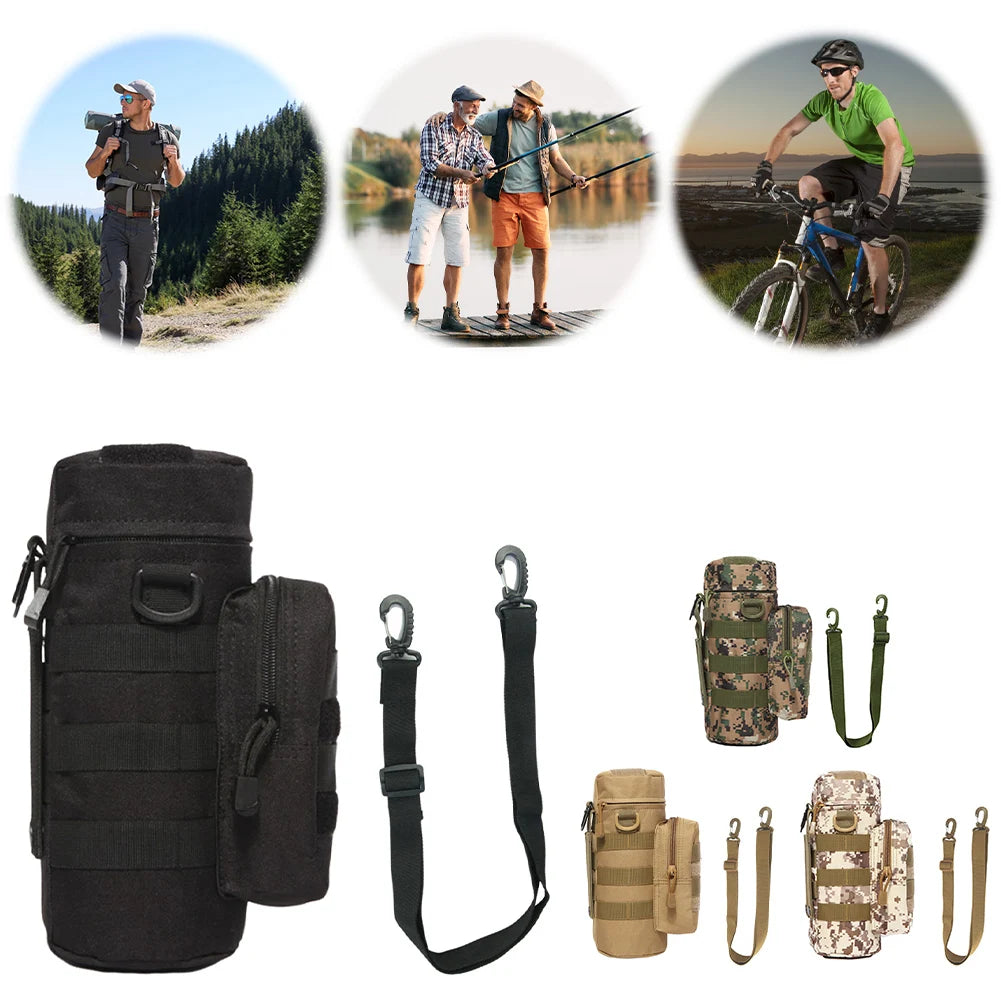 Water Bottle Holder with Phone Pocket Water Bottle Pouch Holder with Adjustable Strap Water Bottle Sling Bag Fits Up To 32 Oz