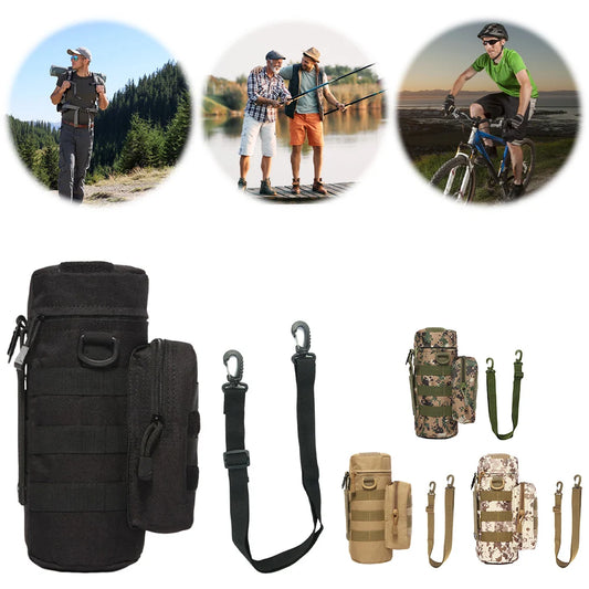 Water Bottle Holder with Phone Pocket Water Bottle Pouch Holder with Adjustable Strap Water Bottle Sling Bag Fits Up To 32 Oz