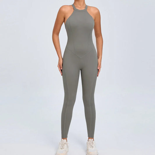 Sexy Hollow Backless Yoga Sport Jumpsuit Women Monkeys One Piece Gym Outfit Sleeveless Scrunch Fitness Overalls Workout Clothing
