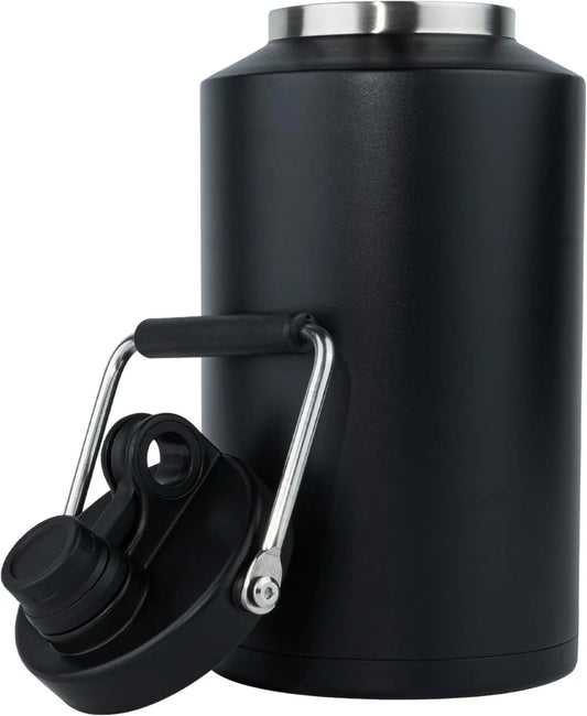 Insulated Jug with Handle, One Gallon, 128oz Stainless Steel, Large Double Vacuum Water Bottle for Hot & Cold Drinks