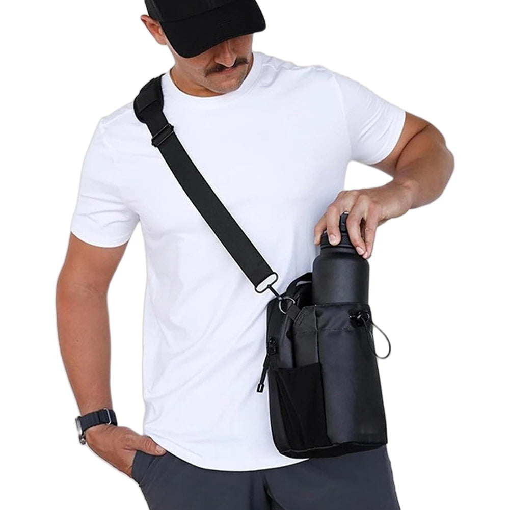 Magnet Water Bottle Pouch Waterproof Phone Holder Crossbody Bag Large Capacity Fitness Water Cup Bag Travel Fitness Accessories
