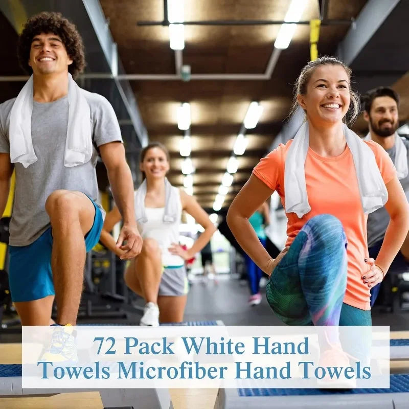 High quality.72 Pack Hand Towels,16 x 27 Inch Bleach Proof Towels Bulk for Facial, Gym, Spa, Hotel, Kitchen(White)