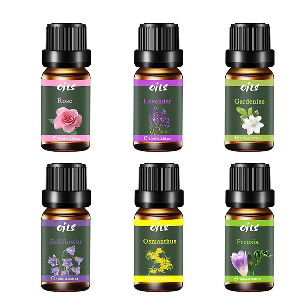 Luxury Essential Oil Collection (6 x 10ml) - Premium Floral Blends Including Gardenias & Freesia | Holiday Gift Box for Women/Me