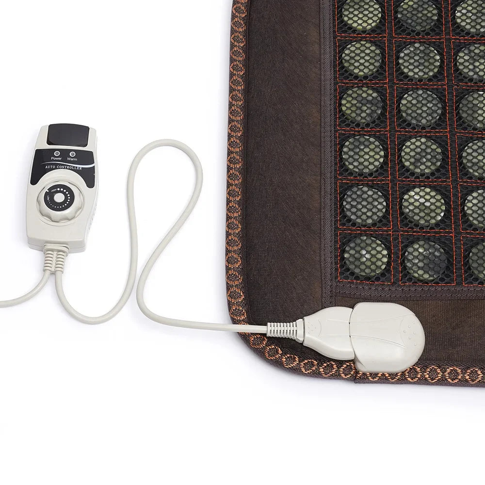 50cm x 150cm Nature Jade Stone Healing Pillow Infrared Heat Mattress Body Massage Therapy Tourmaline Mat