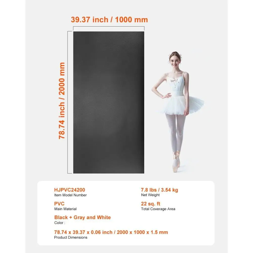 PVC Gym Flooring Mat for Yoga Fitness for pilates 6.6ft x 3ft Exercise Mat