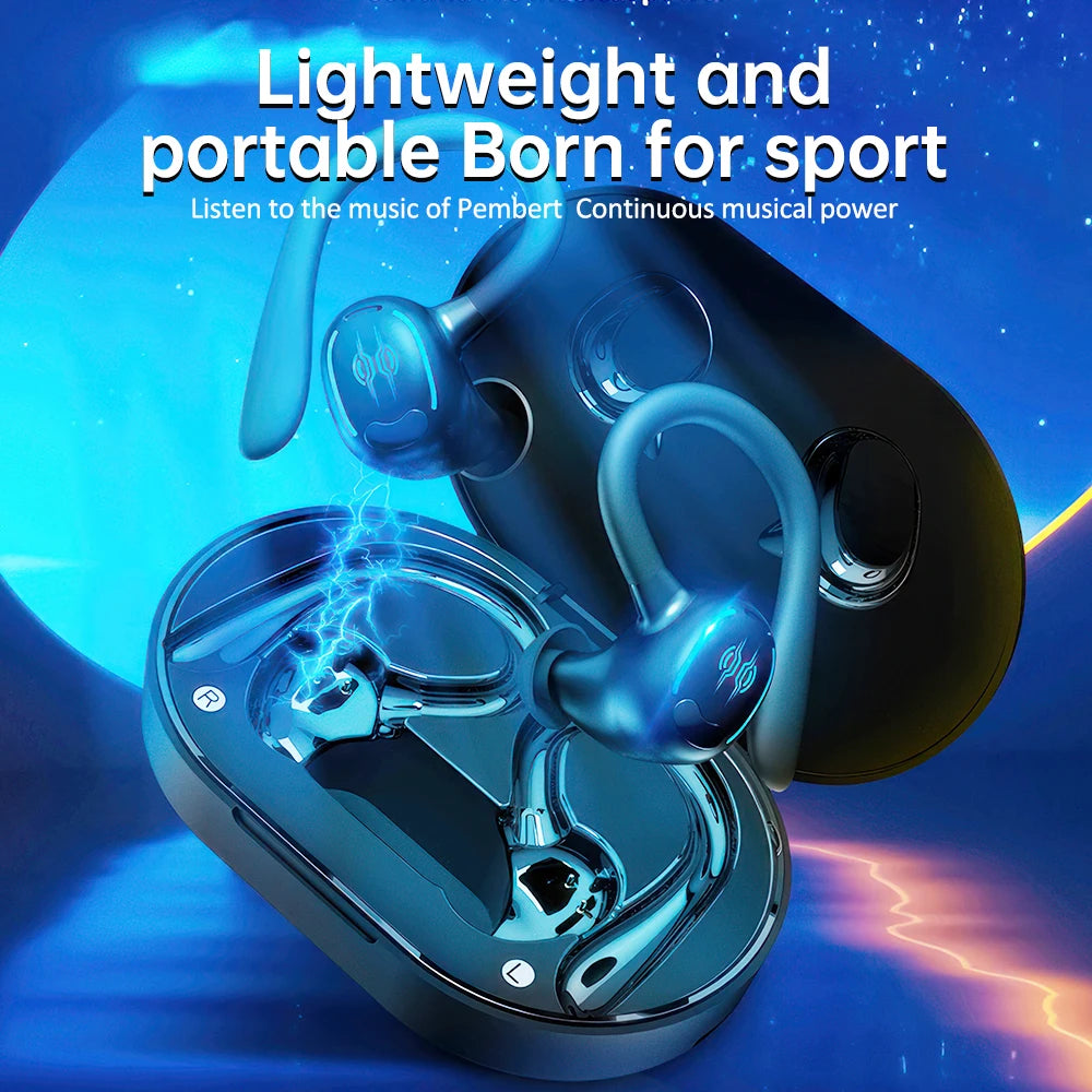 Wireless 50 Hours Bluetooth 5.3 Earphones with CVC Noise Cancelling Mic IPX7 Waterproof Sports Earbuds for Running