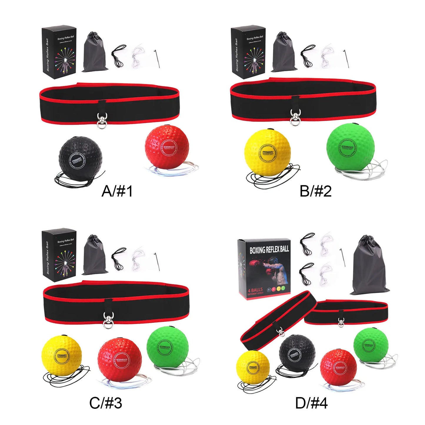 Boxing Speed Punch Ball with Headband Gym Exercise Boxing Ball Raising Reaction Adjustable for Hand-Eye Coordination Training
