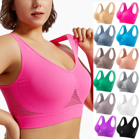 Seamless Sports Bra Shock-absorbing Steel Ring Free Fashionable Vest Breathable Quick Drying Yoga Vest Stress Free Fitness