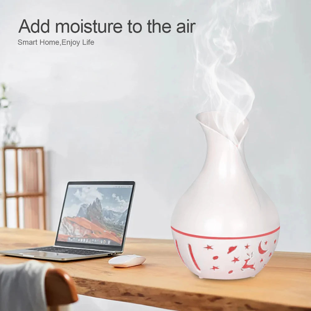 200ML air humidifier Aromatherapy machine Ultrasonic essential oil diffuser Cold mist machine USB air moisturizer with two bottl
