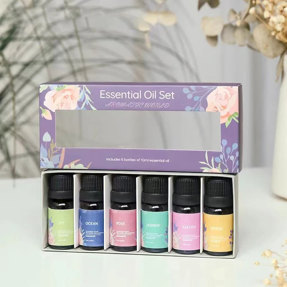Diffuser For Home Ultimate Aromatherapy Experience  6 Piece Luxury Essential Oil Kit for Diffusers w/ Premium Scents (Lily/Jasmi