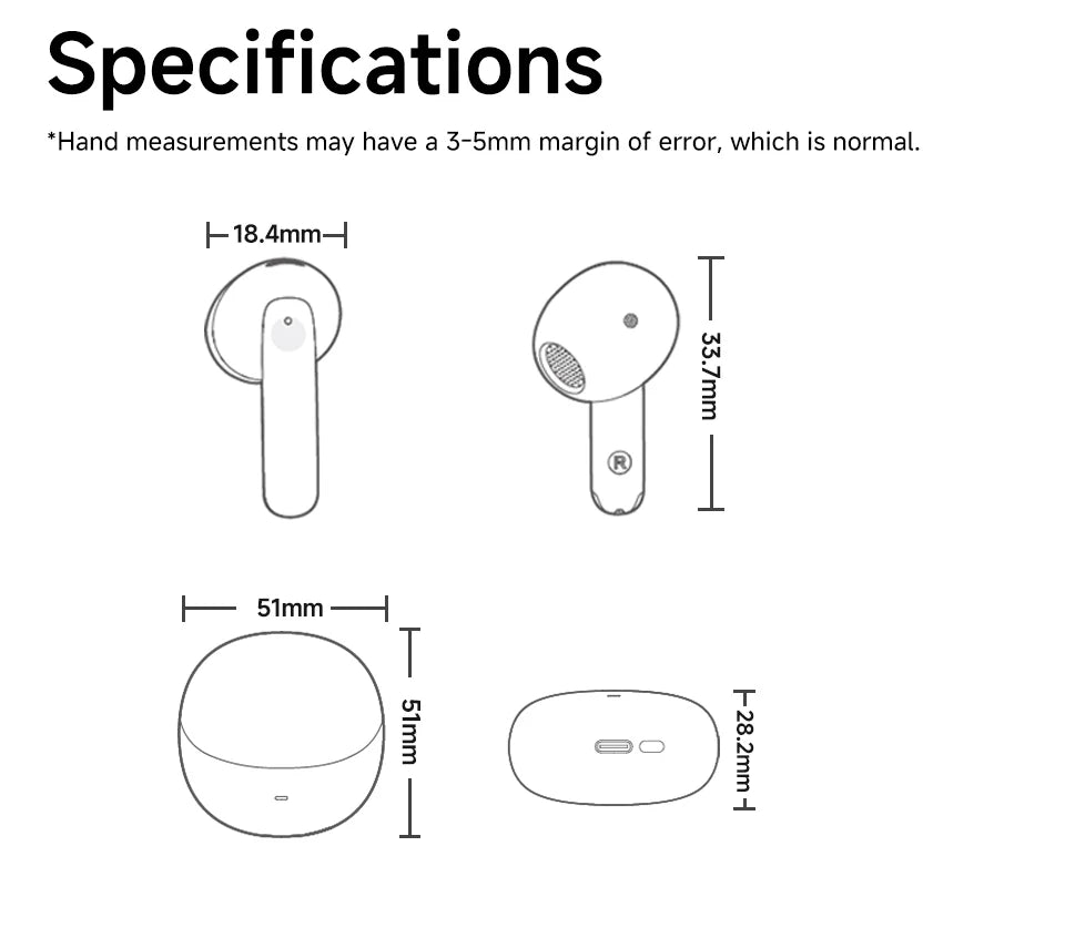 Wireless Earphone Hi-Res Audio with LDAC Bluetooth 5.3 Earbuds 6 Mic AI HD Call Multipoint Connection