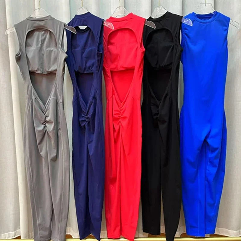 Gym Jumpsuits for Women Fitness Overalls 2025 Padding Sporty Jumpsuit Woman Tracksuit Red Blue Grey Navy Black Mono Overol Mujer