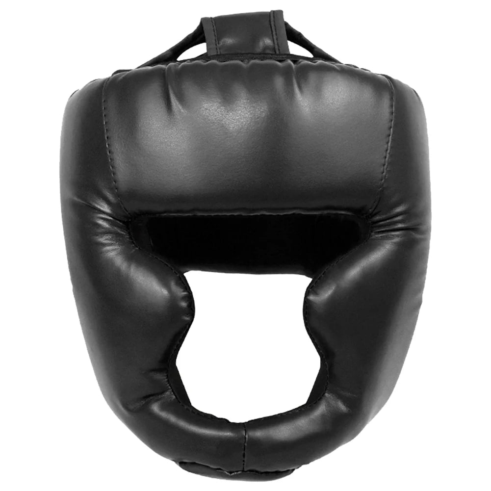 Full-Covered Thickened Boxing Helmet PU Leather Karate Muay Thai Training Head Protector Taekwondo Head Guard for Men Women Kids
