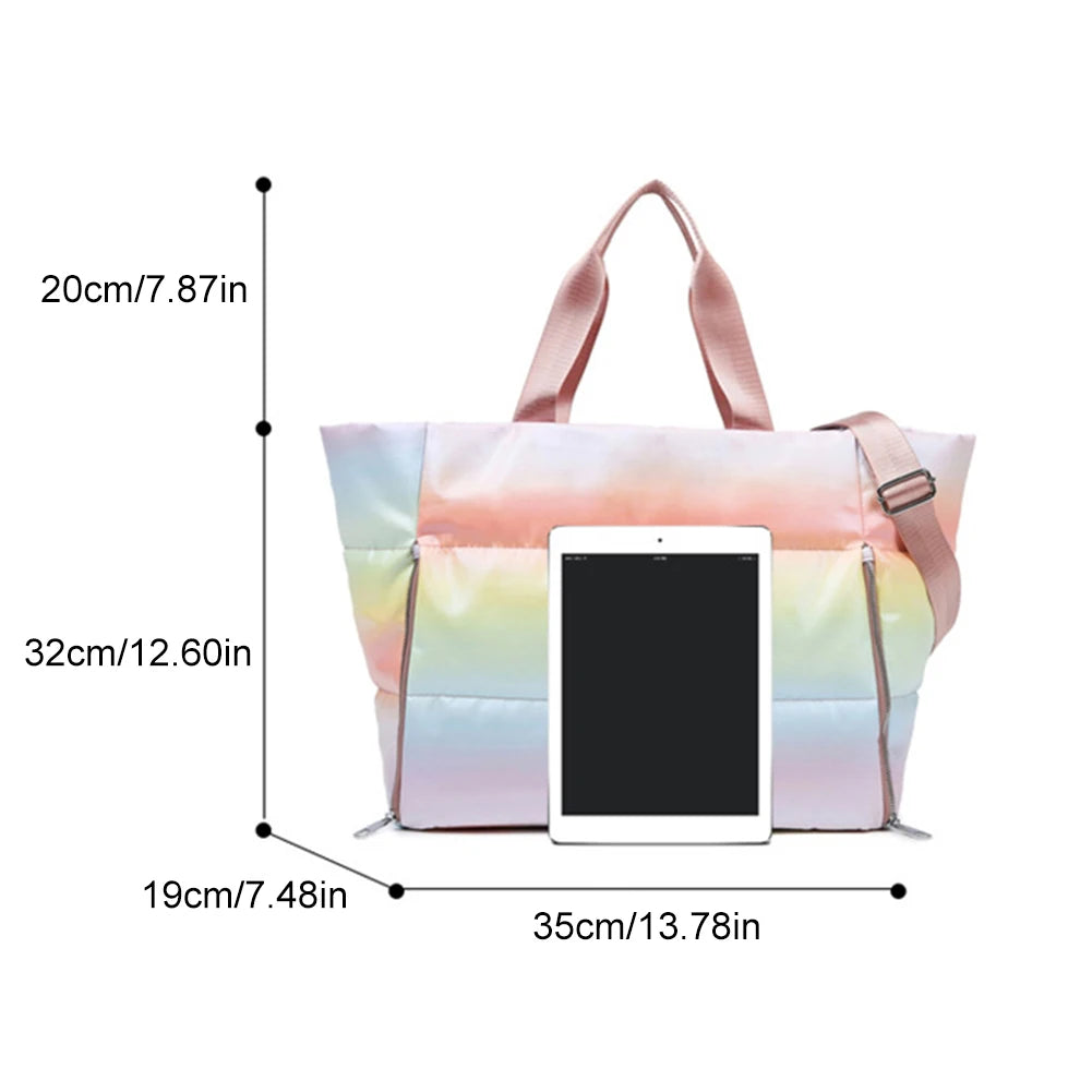 Sports Yoga Bag with Yoga Mat Holder Gym Tote Bag LightWeight Dry Wet Separation with Zipper&Handle Gym Essentials Accessories