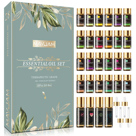 28pcs Pure Natural Essential Oils Gift Set For Humidifier Diffuser Lavender Vanilla Sage Jasmine Rose