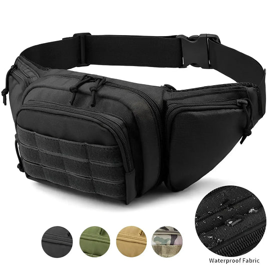 Men Nylon Shoulder Hiking Mobile Phone Bag Tactical Multi-function Waist Pack Fanny Packs Sports High-capacity Waist Bag