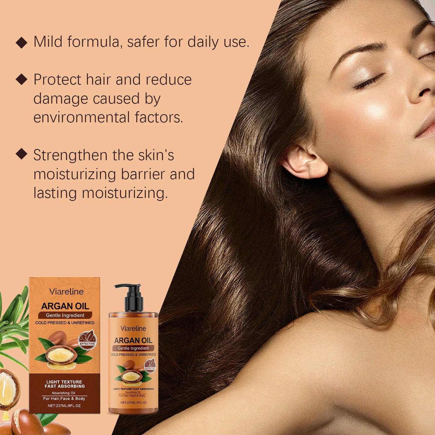 Argan Oil Daily Care Essential Oil Multipurpose Nourishing Skin Hair Repair Dryness Roughness Restore Luster Natural Essence Oil